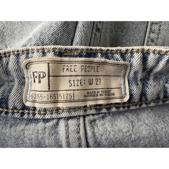 Free People Womens Acid Wash Front Seamed High Rise Denim Jean Button Fly Sz 27 - Picture 5 of 7